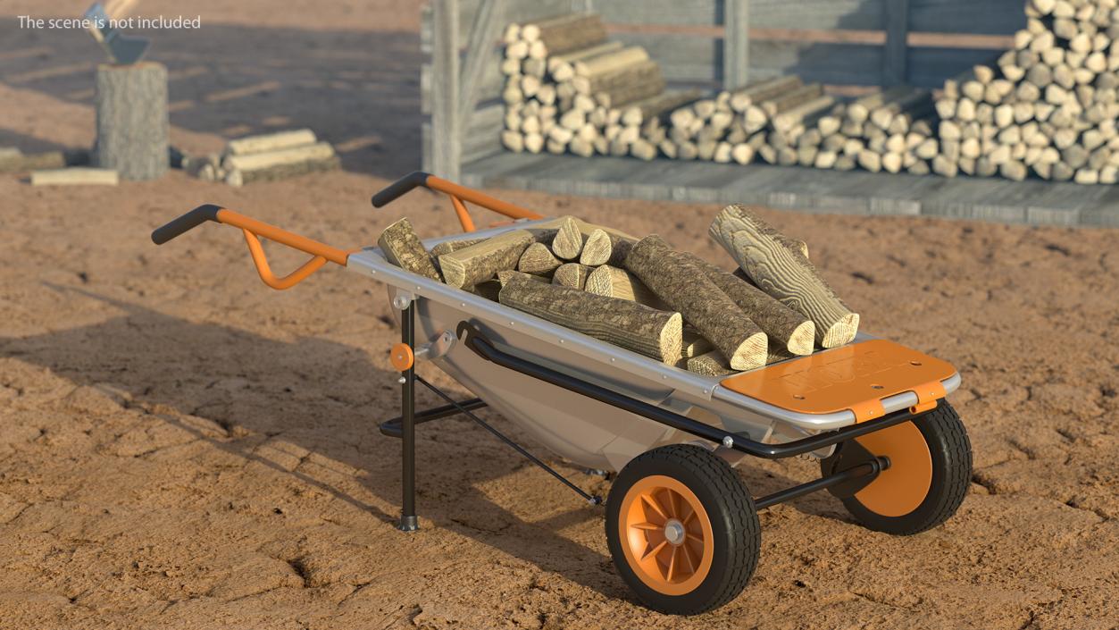 WORX Aerocart 8in1 Wheelbarrow Yard Cart with Firewood 3D model