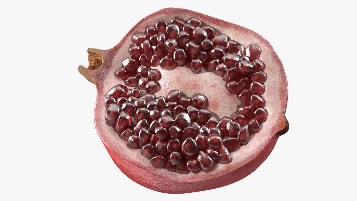 Cross Section Of Pomegranate Fruit 3D model