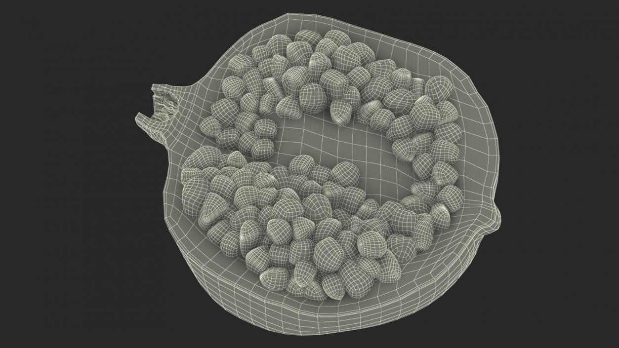 Cross Section Of Pomegranate Fruit 3D model