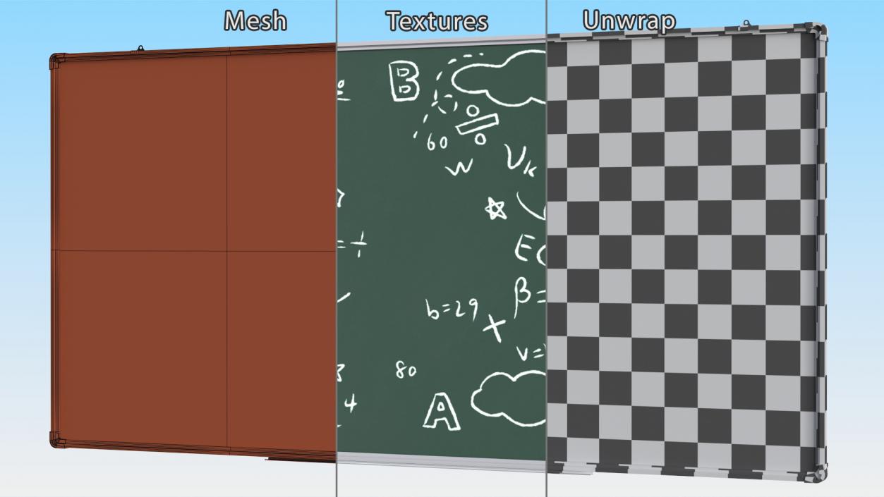 3D model School chalkboard painted