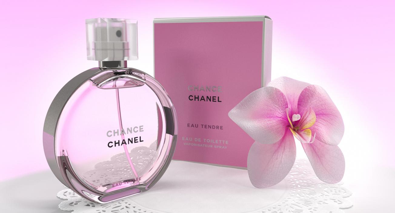 3D model Parfum Chanel Chance Eau Tendre with Box