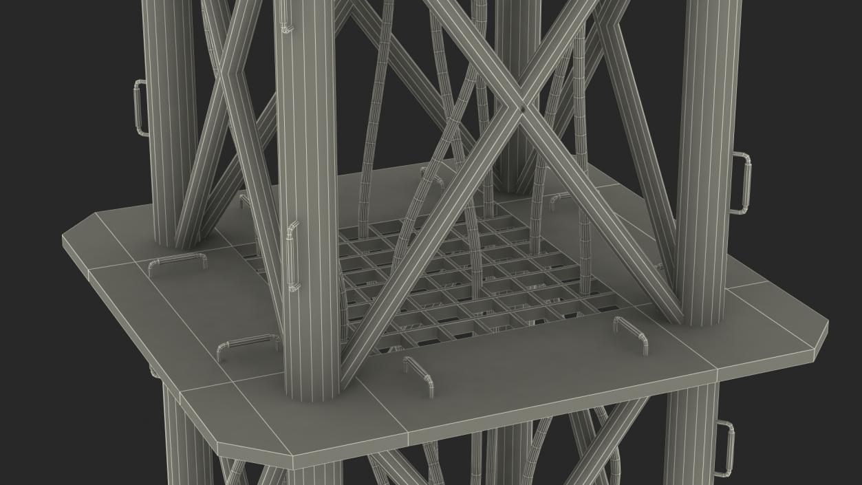 3D Deepwater Oil Platform Mount model