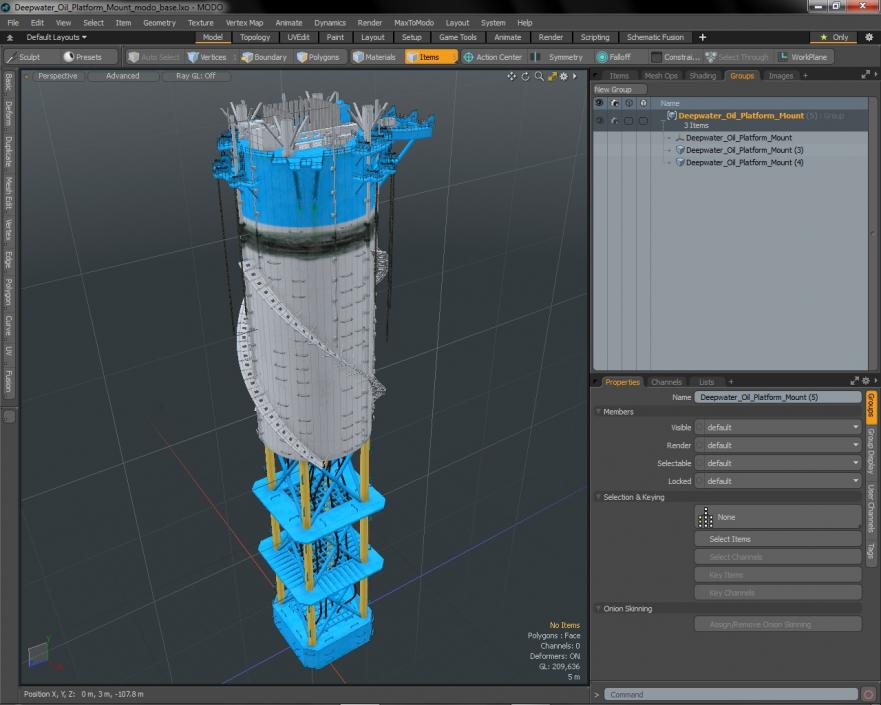 3D Deepwater Oil Platform Mount model