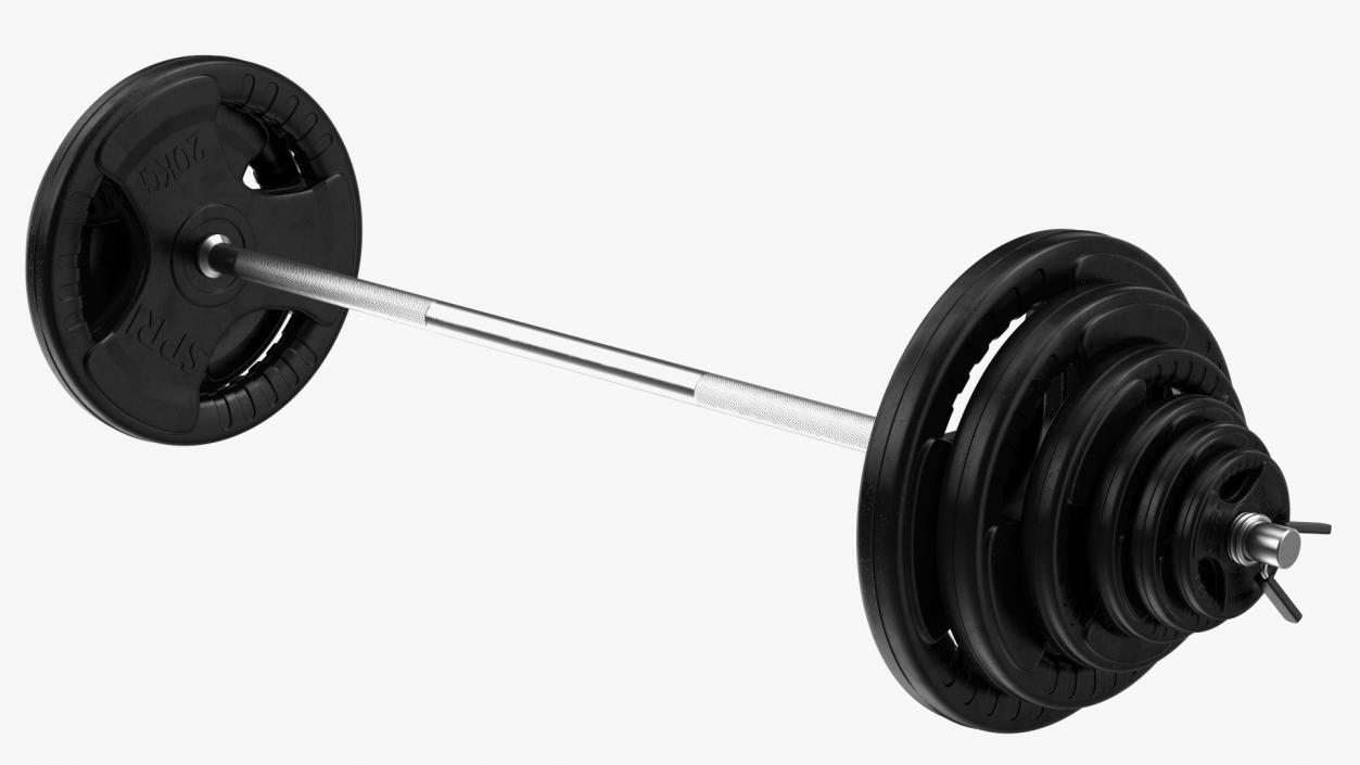 3D Power Cage Black and Barbell model