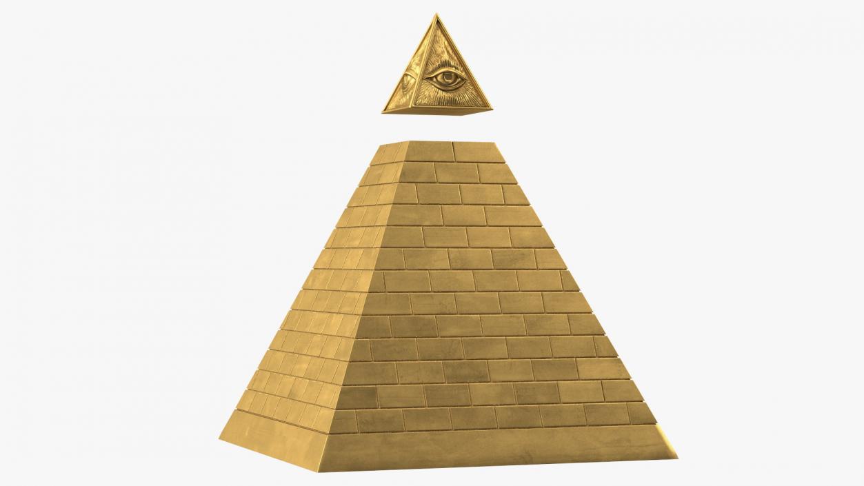 3D Illuminati Pyramid Gold model