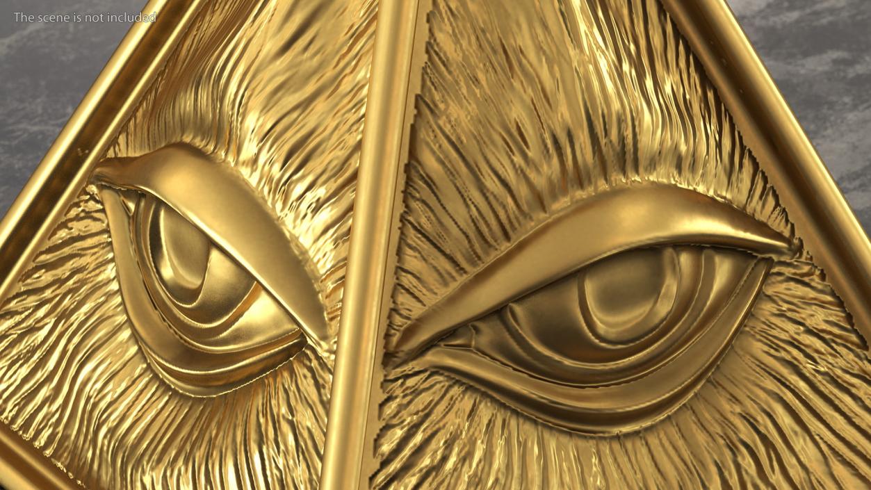 3D Illuminati Pyramid Gold model