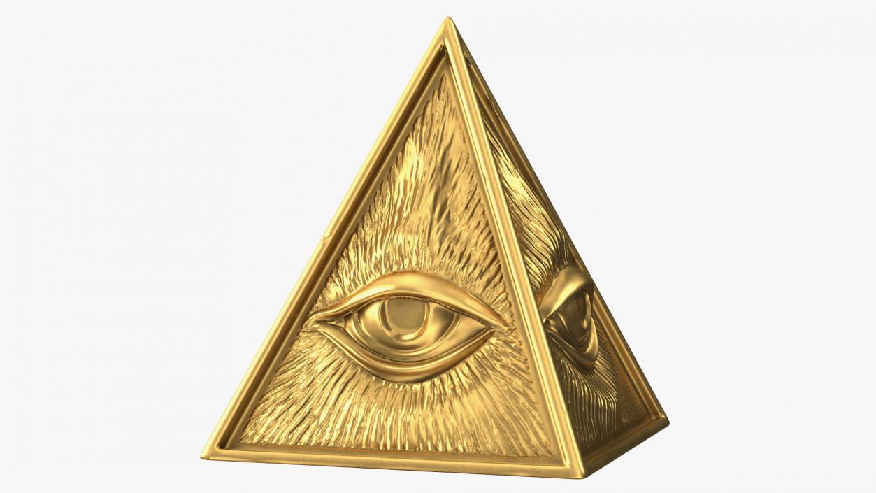 3D Illuminati Pyramid Gold model