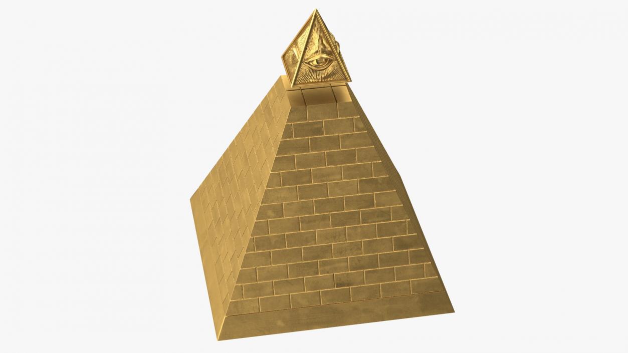 3D Illuminati Pyramid Gold model