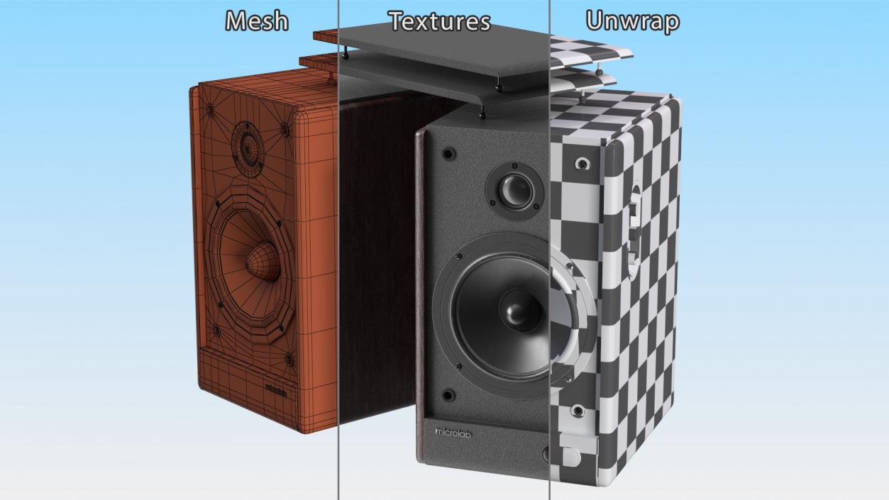 3D model Microlab Solo 6C Bookshelf Speakers