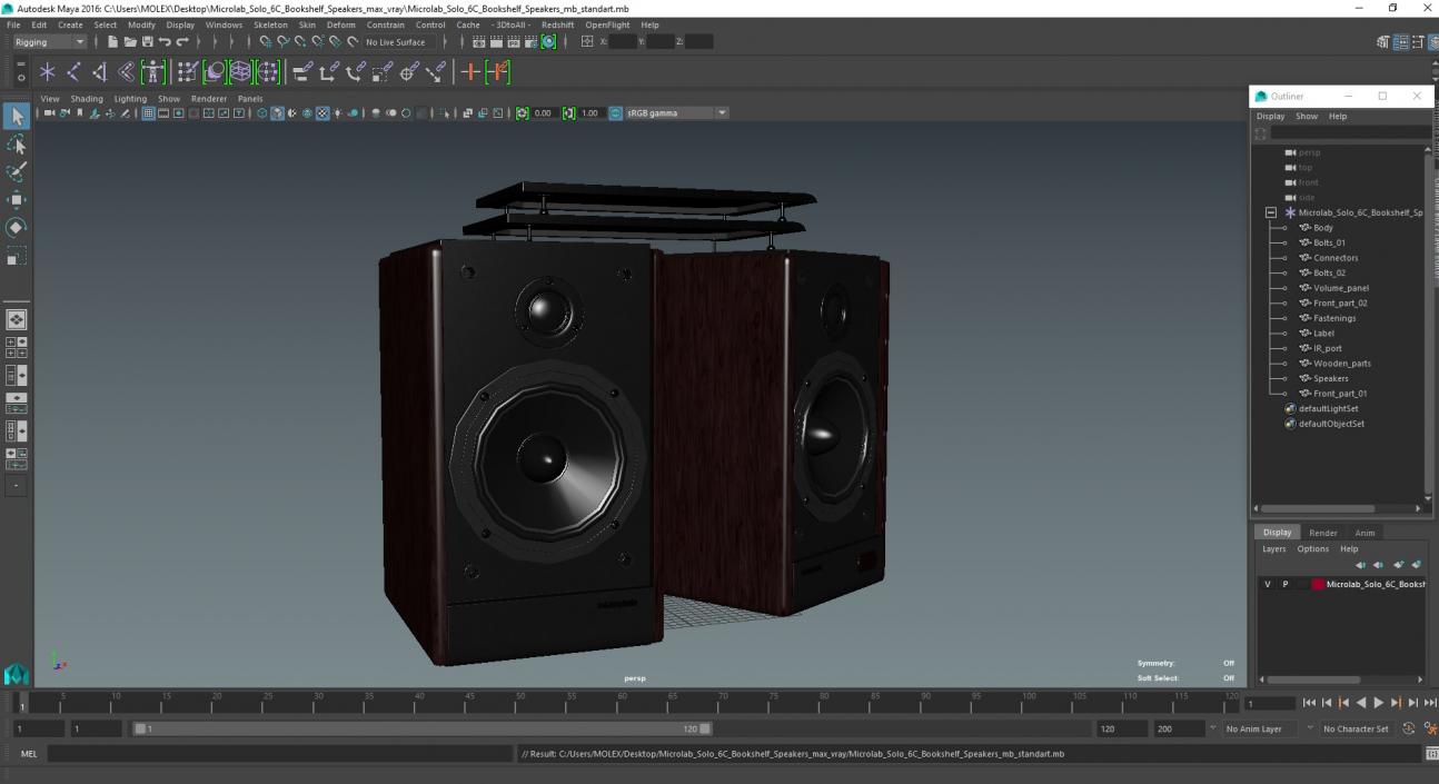 3D model Microlab Solo 6C Bookshelf Speakers