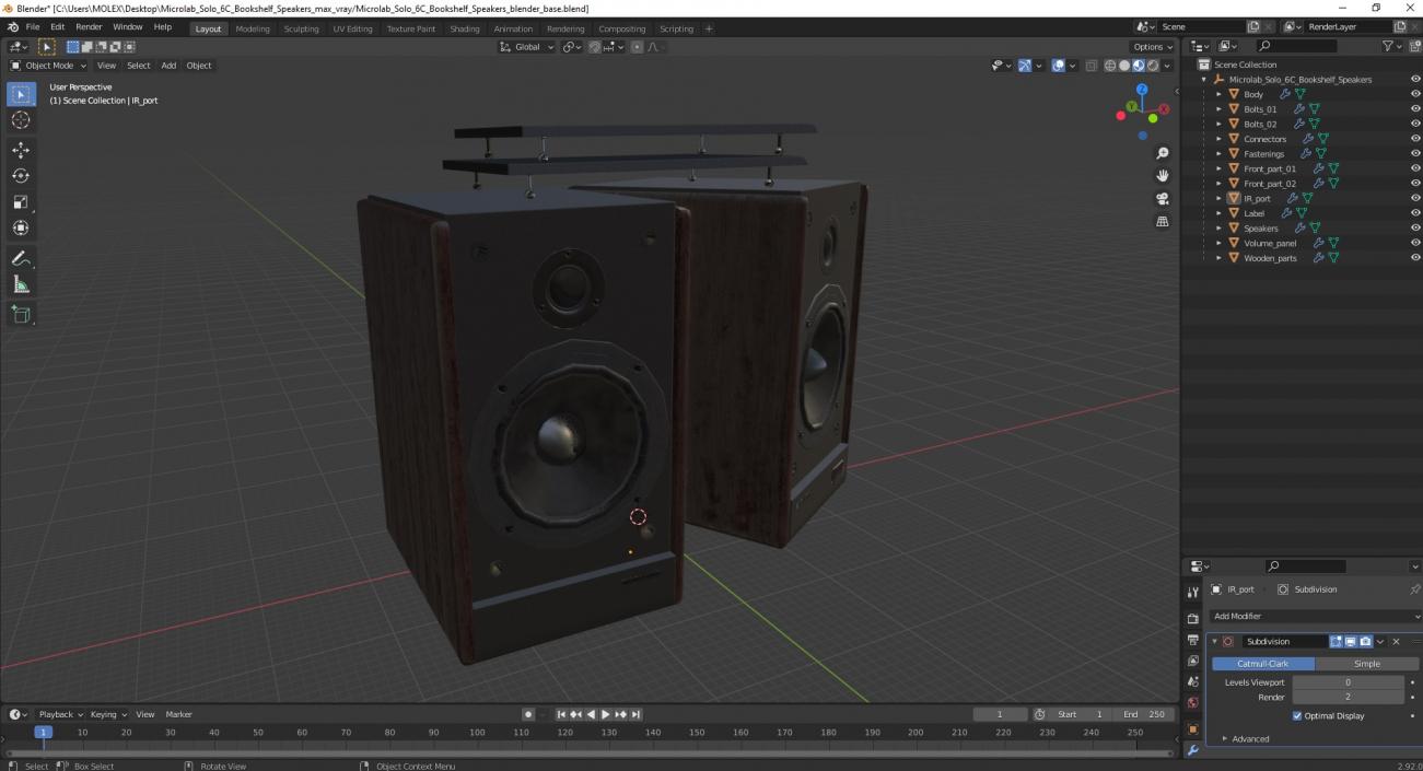 3D model Microlab Solo 6C Bookshelf Speakers