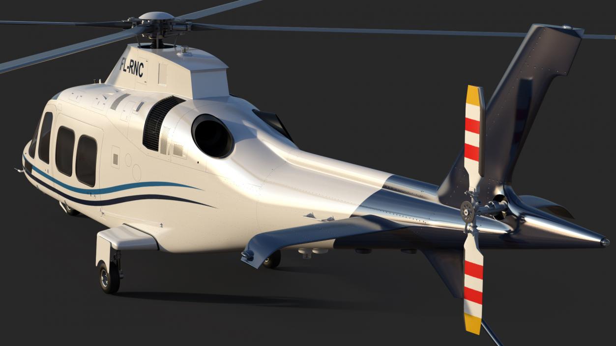 3D Agusta AW109S Grand Blue Rigged