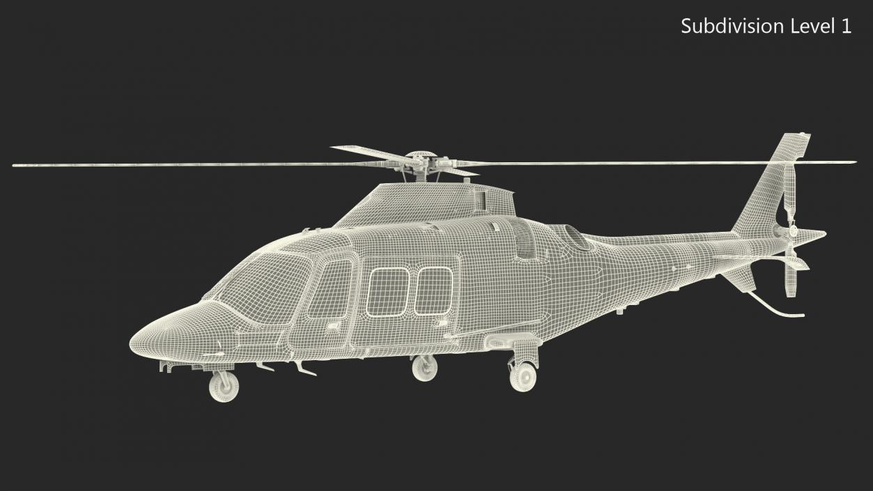 3D Agusta AW109S Grand Blue Rigged