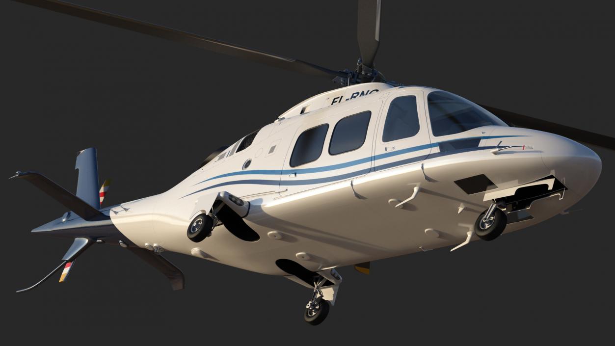 3D Agusta AW109S Grand Blue Rigged