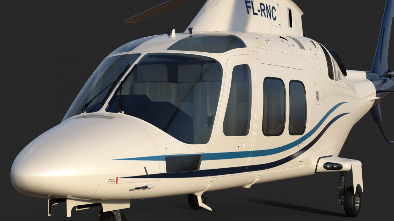 3D Agusta AW109S Grand Blue Rigged