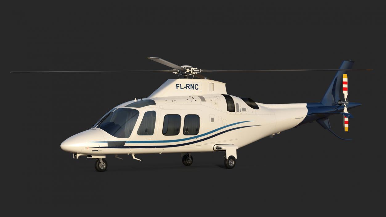 3D Agusta AW109S Grand Blue Rigged