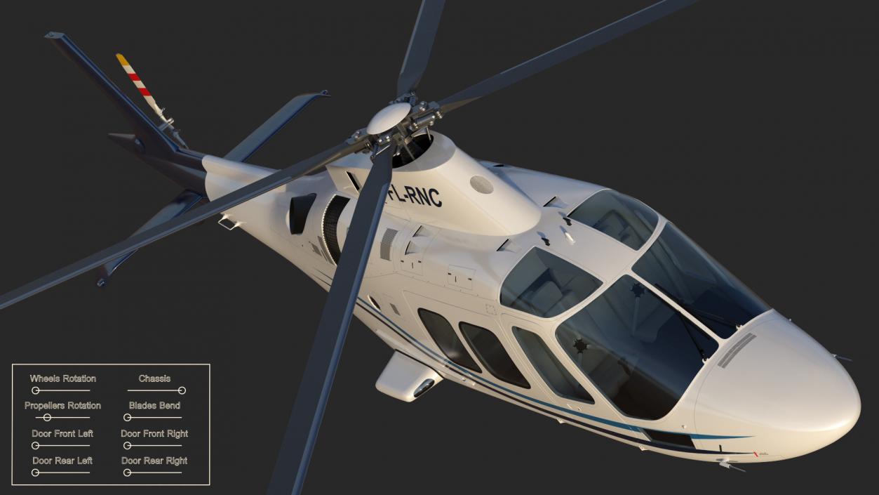 3D Agusta AW109S Grand Blue Rigged