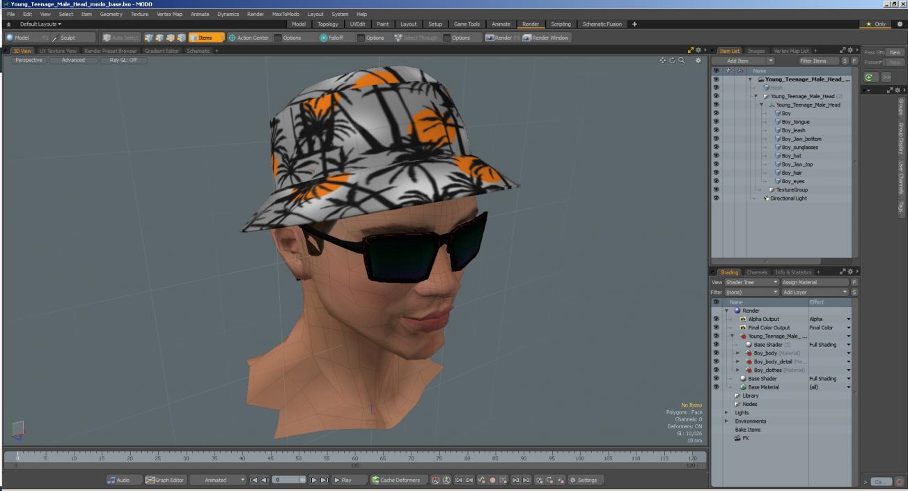 3D Young Teenage Male Head model