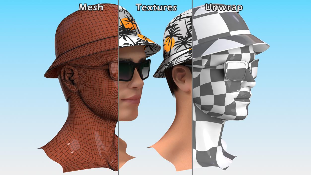 3D Young Teenage Male Head model