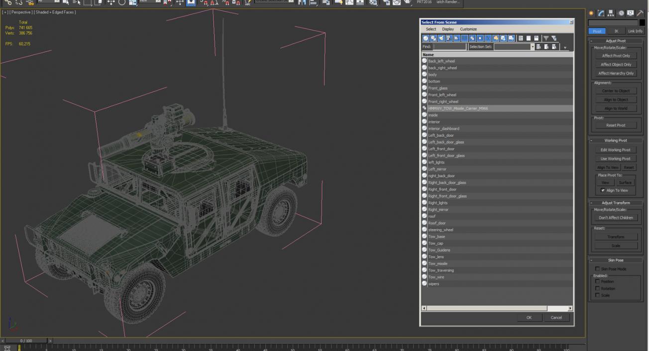 3D model HMMWV TOW Missile Carrier M966