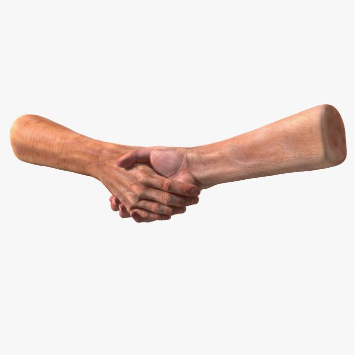 Handshake Old Man Hands Rigged for Maya 3D model