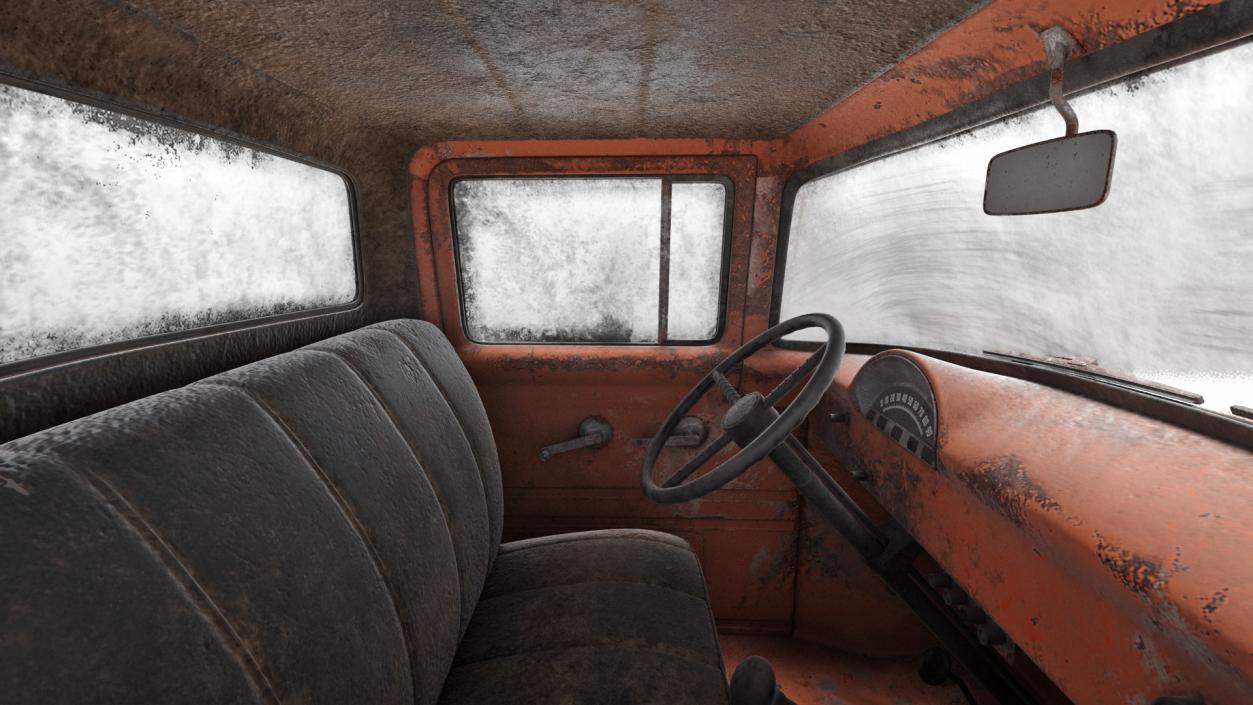 Rusty Old Ford F100 Pickup Truck Rigged 3D model