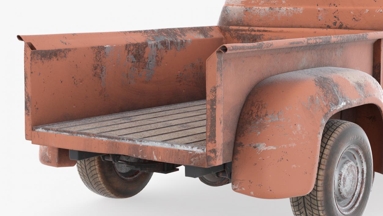 Rusty Old Ford F100 Pickup Truck Rigged 3D model