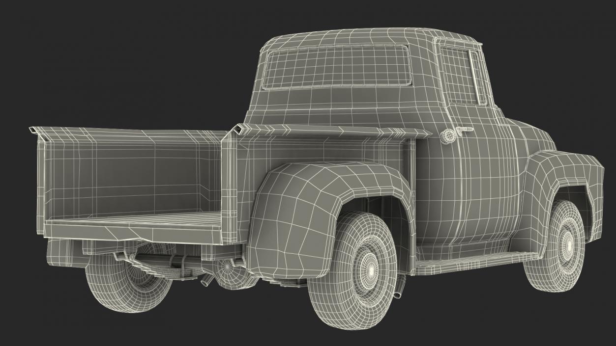 Rusty Old Ford F100 Pickup Truck Rigged 3D model