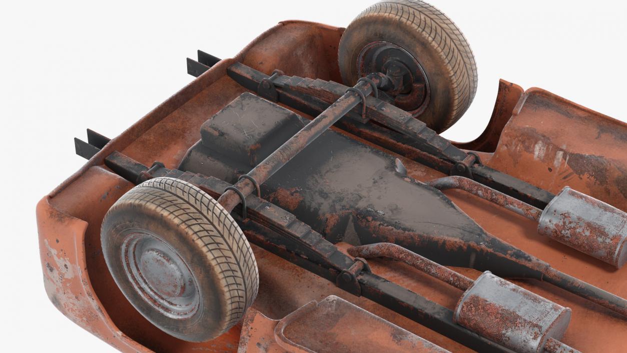 Rusty Old Ford F100 Pickup Truck Rigged 3D model