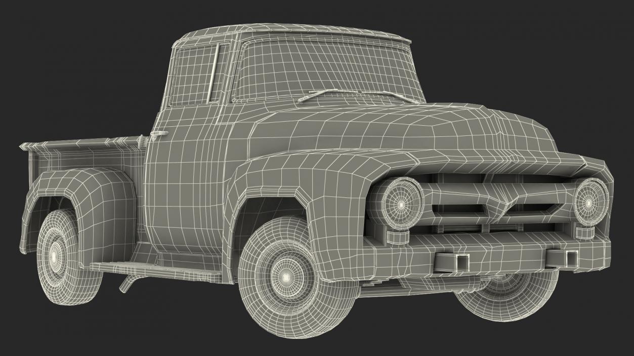 Rusty Old Ford F100 Pickup Truck Rigged 3D model