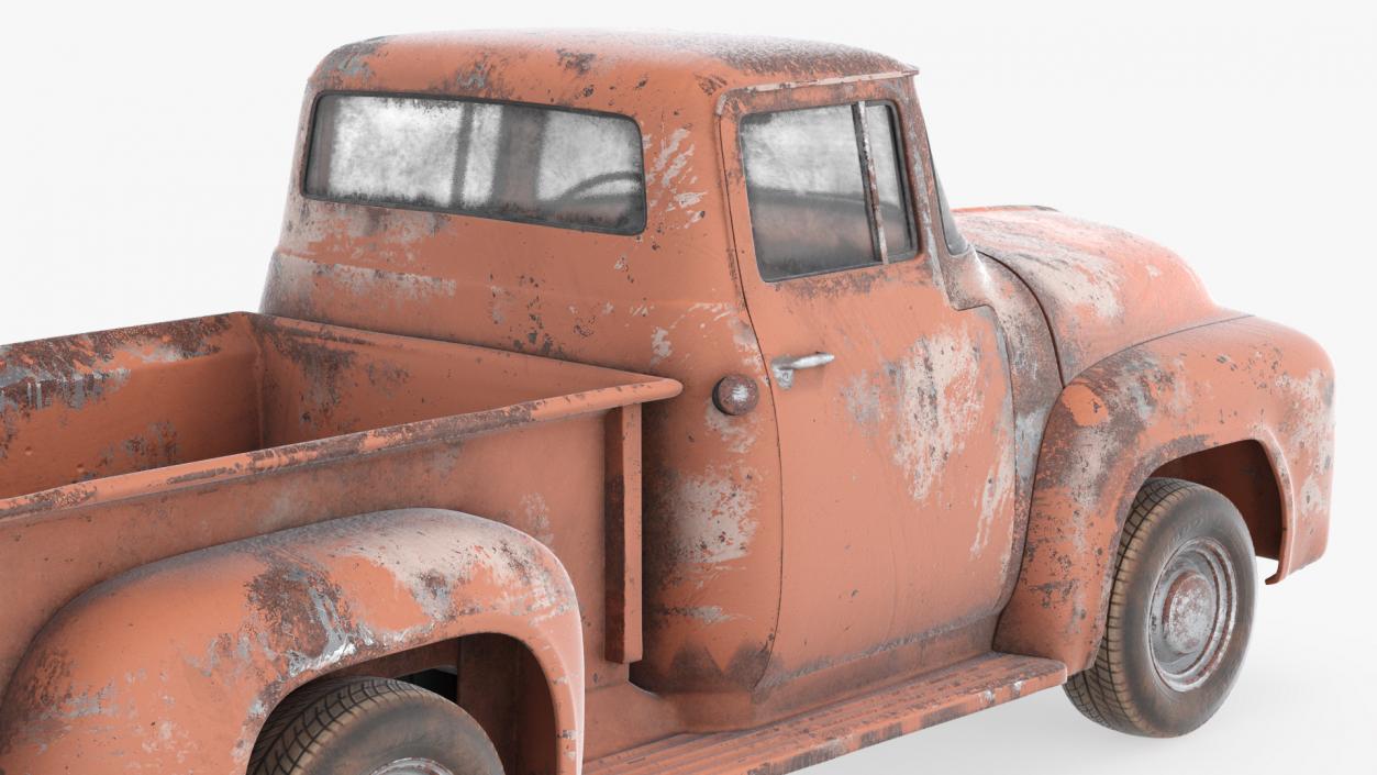 Rusty Old Ford F100 Pickup Truck Rigged 3D model