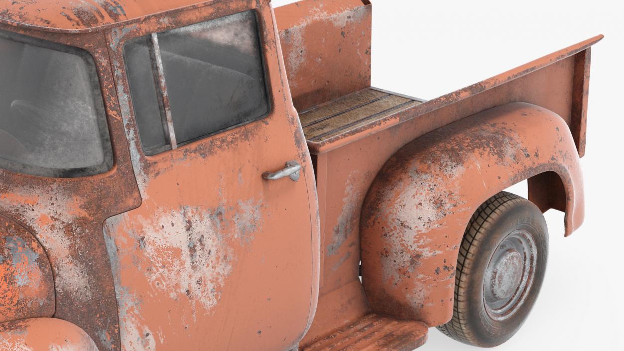 Rusty Old Ford F100 Pickup Truck Rigged 3D model