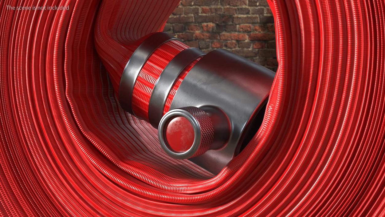 3D Rolled Up Fire Hose Red model