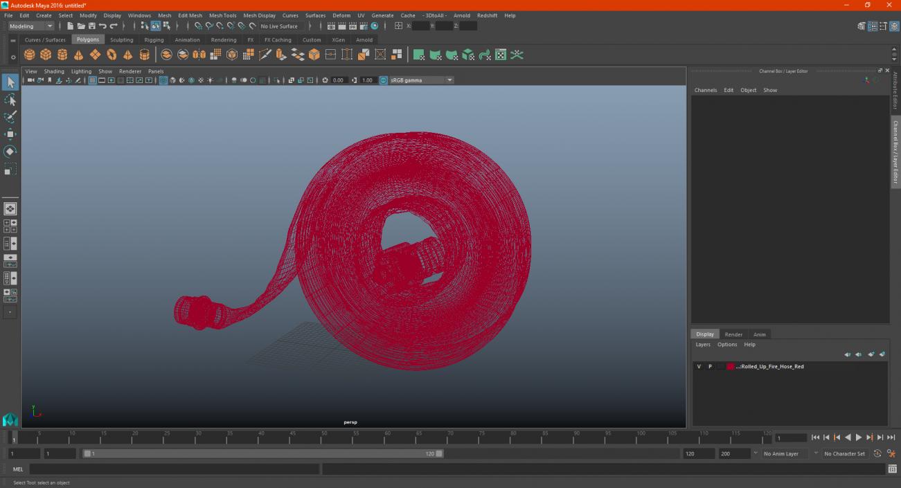 3D Rolled Up Fire Hose Red model