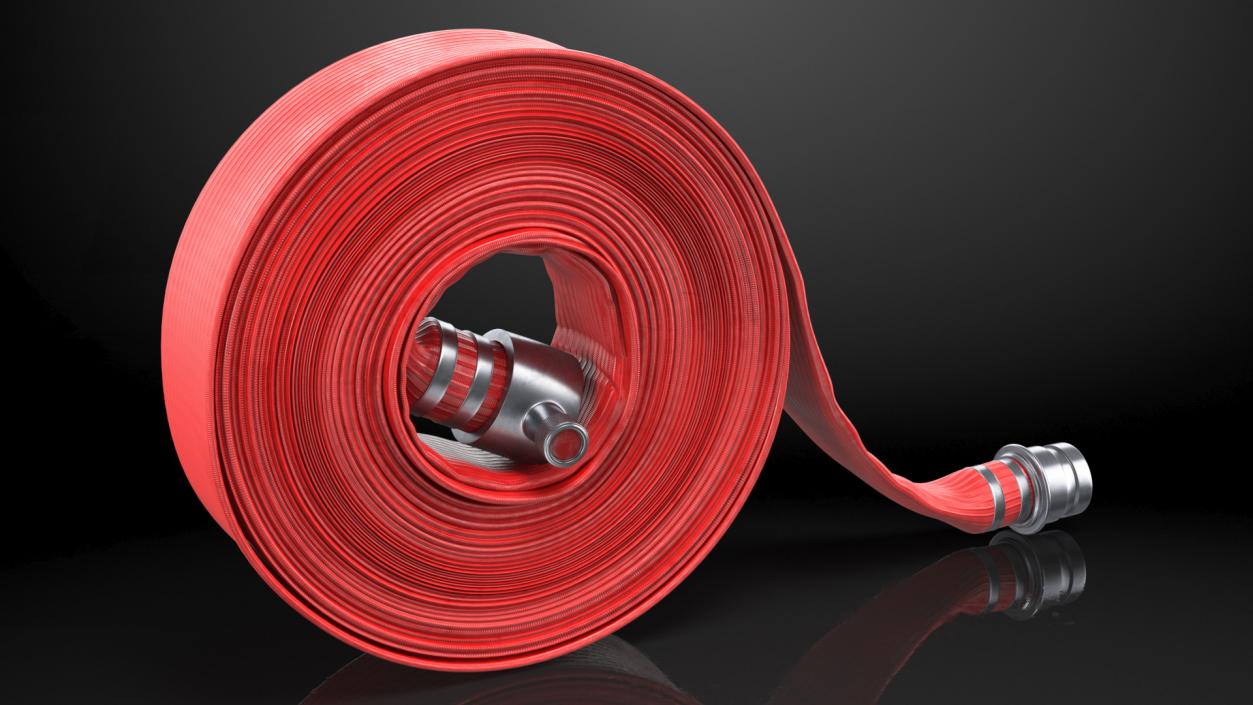 3D Rolled Up Fire Hose Red model