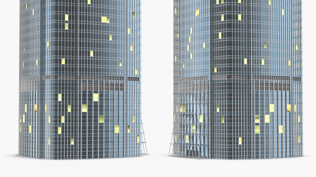 International Finance Centre Hong Kong Night 3D model