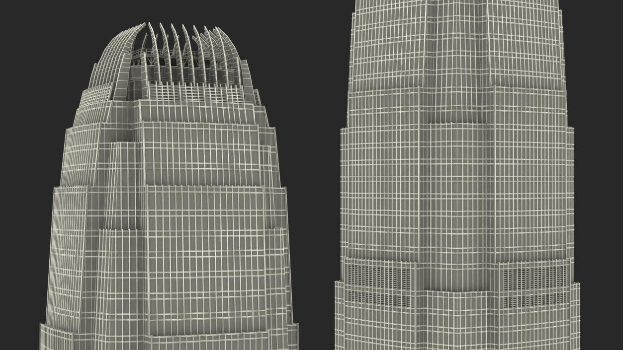 International Finance Centre Hong Kong Night 3D model