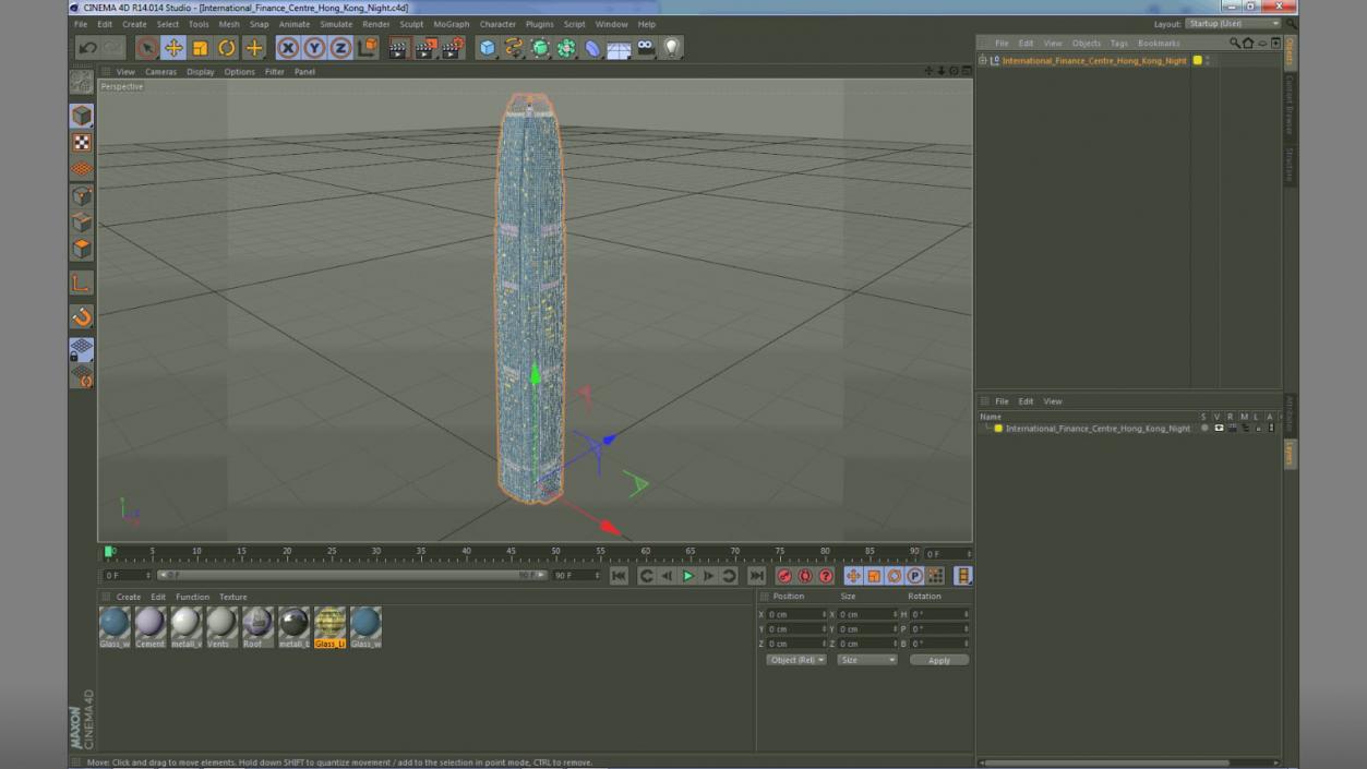 International Finance Centre Hong Kong Night 3D model