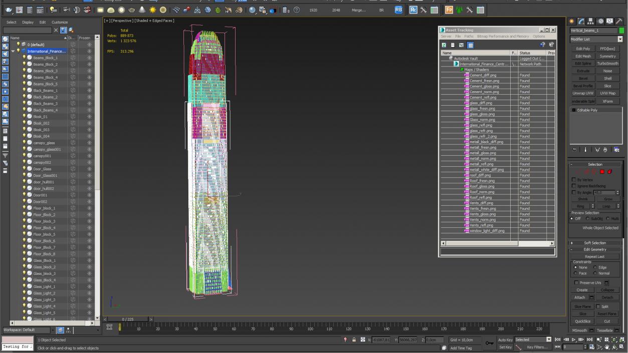 International Finance Centre Hong Kong Night 3D model