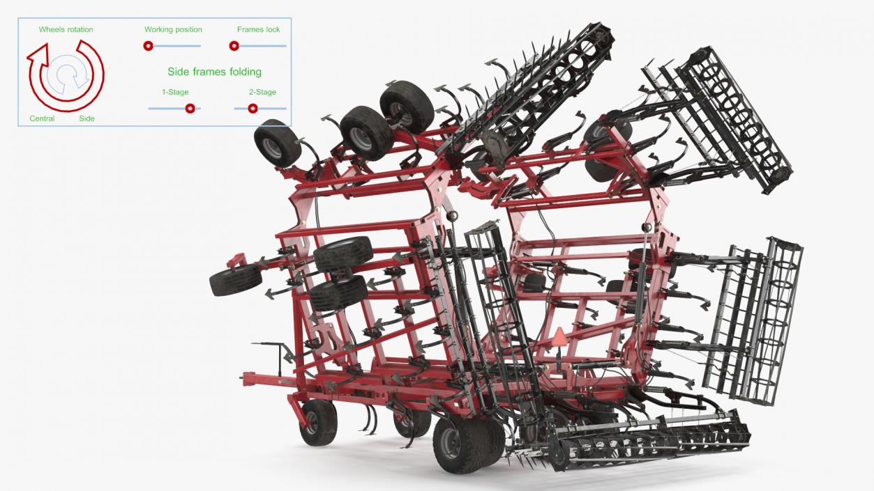 3D CASE Tiger-Mate 255 Field Cultivator Rigged model