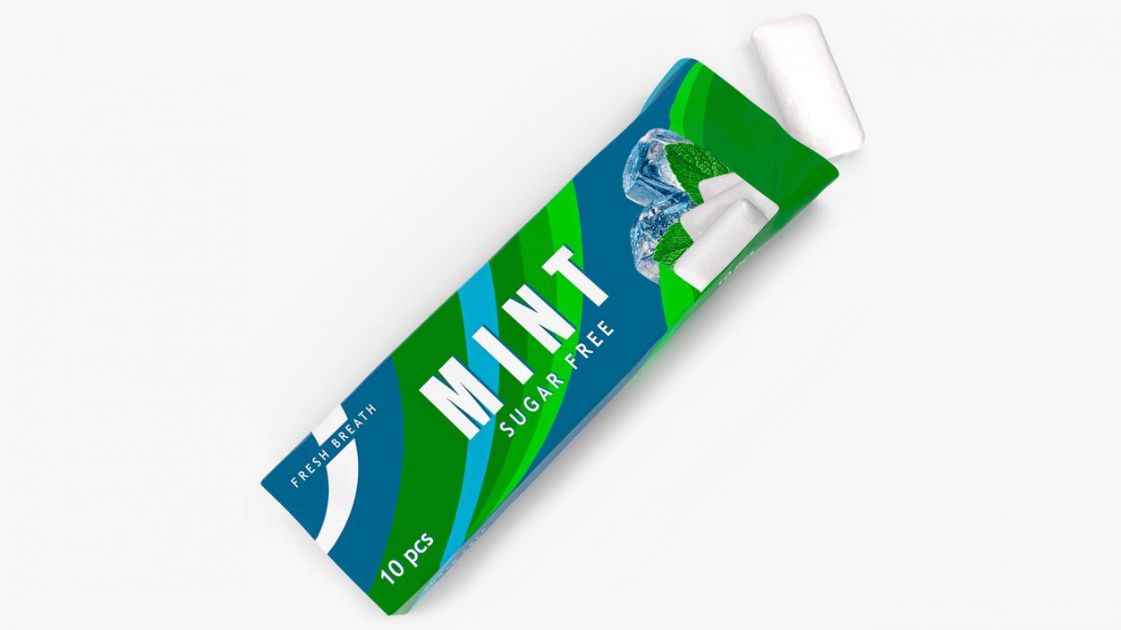 3D Chewing Gum Pack Open with Pad(1) model