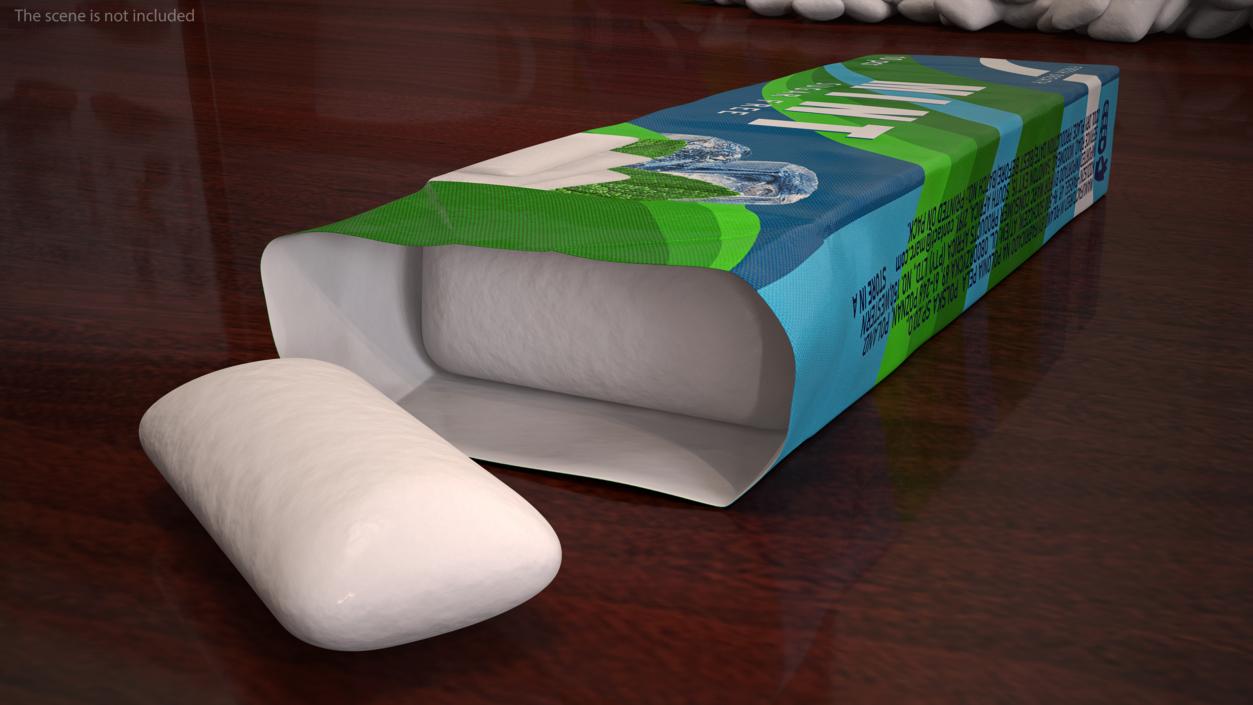 3D Chewing Gum Pack Open with Pad(1) model