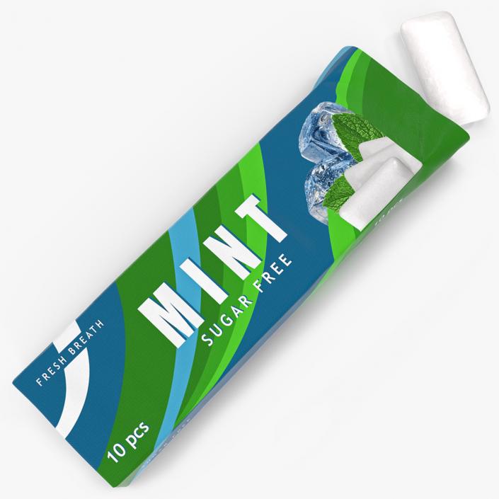 3D Chewing Gum Pack Open with Pad(1) model