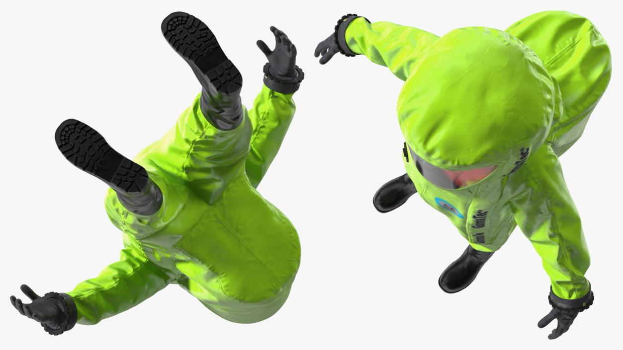 Heavy Duty Chemical Protective Suit Neutral Pose Green 3D model