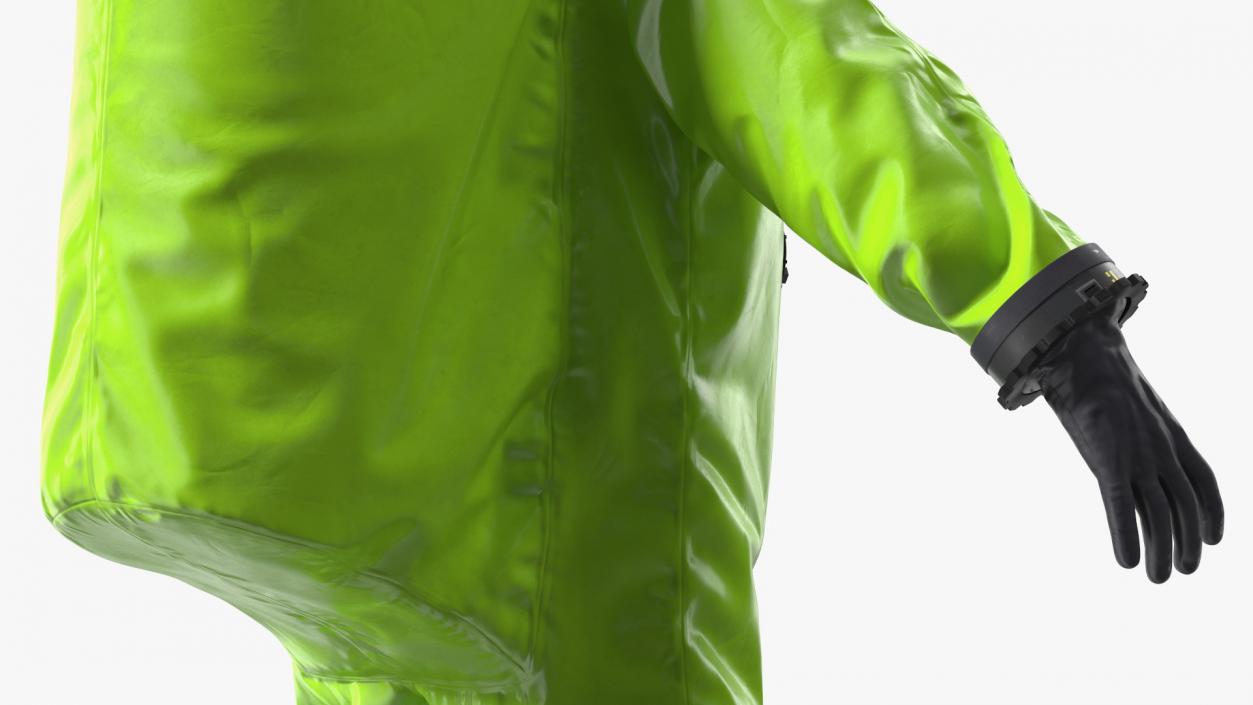 Heavy Duty Chemical Protective Suit Neutral Pose Green 3D model