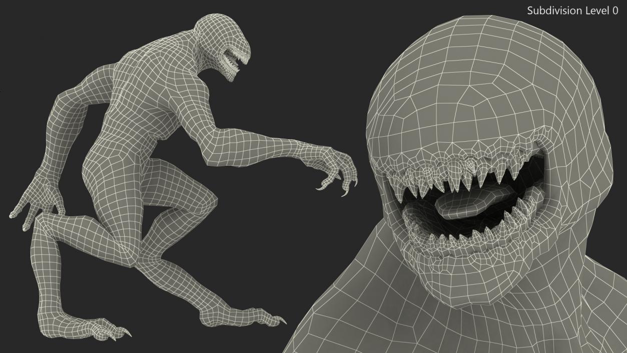 Monster Creature Walking Pose 3D model