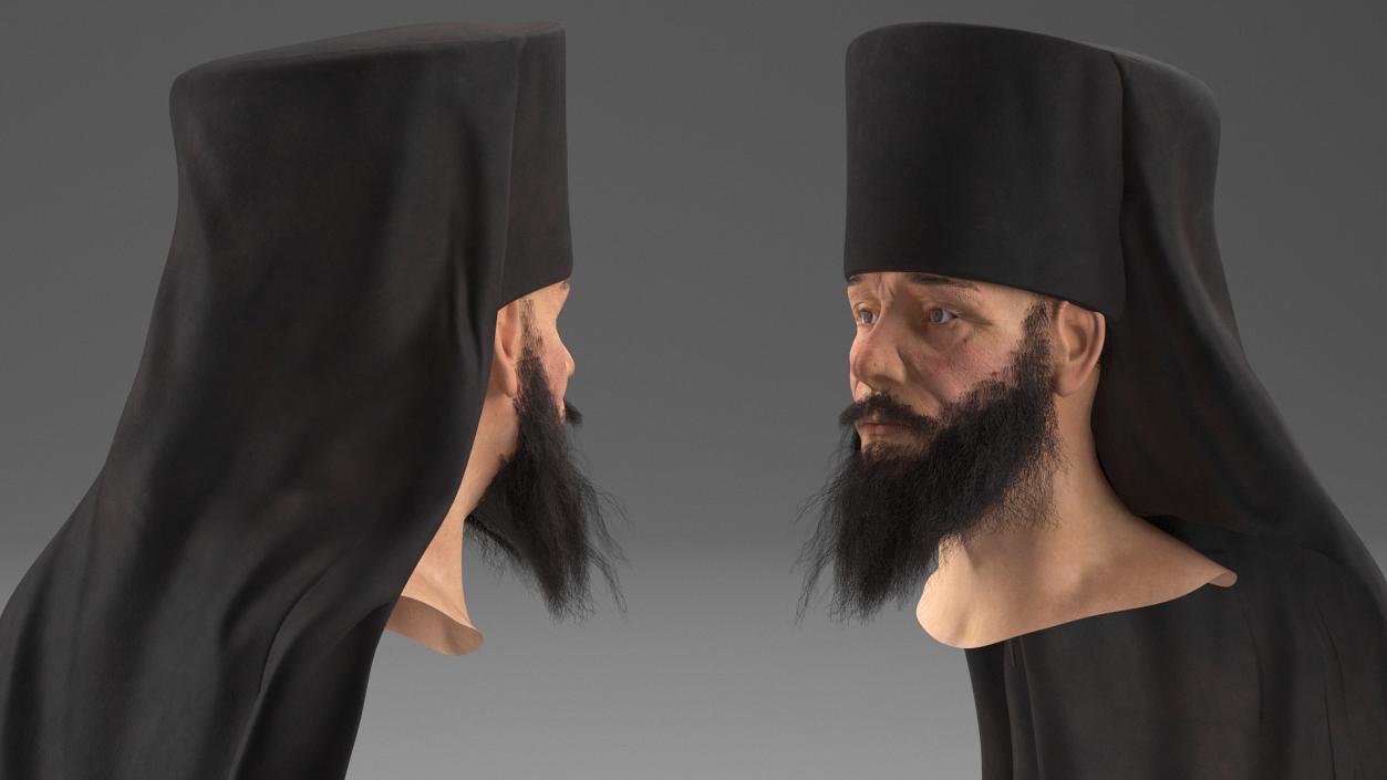 3D Orthodox Monk Head model