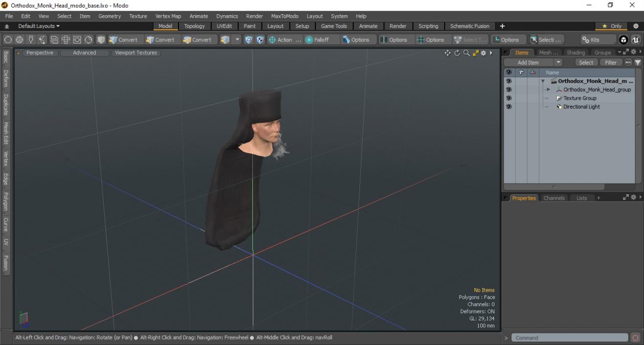 3D Orthodox Monk Head model