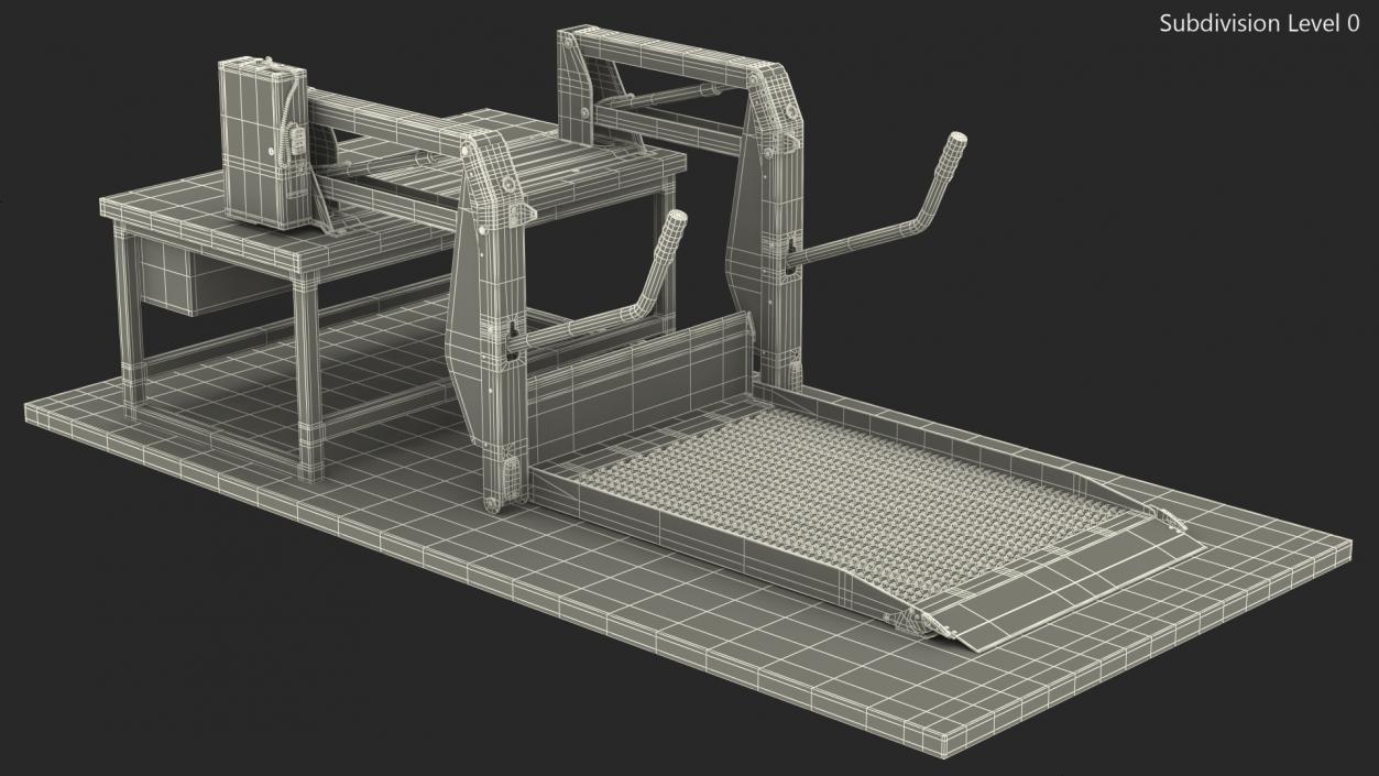 Linear Wheelchair Lift Rigged 3D model