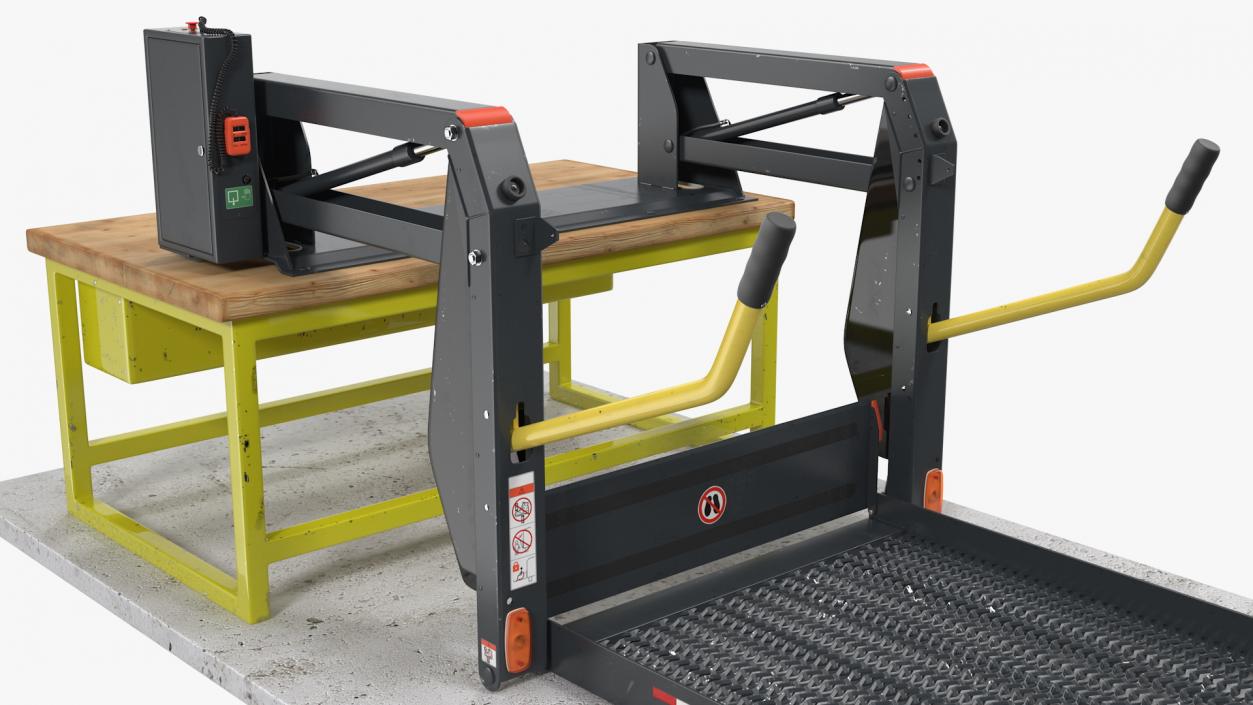 Linear Wheelchair Lift Rigged 3D model